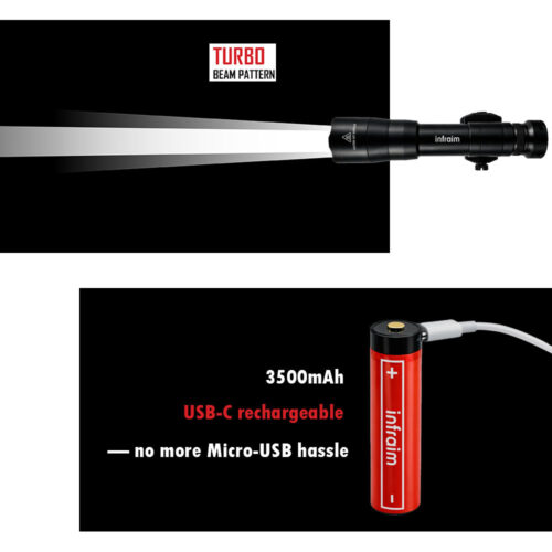 Infraim 100K High Candela Weapon Light TB640 Beam Patern 3500mAh Battery